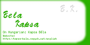 bela kapsa business card