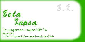 bela kapsa business card